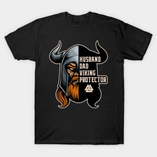 Husband Dad Viking Protector Proud Vikings Father T-Shirt